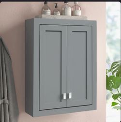 Gray Higuera Wall Cabinet Solid Wood
