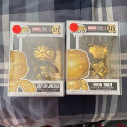 Gold Captain America And Iron Man