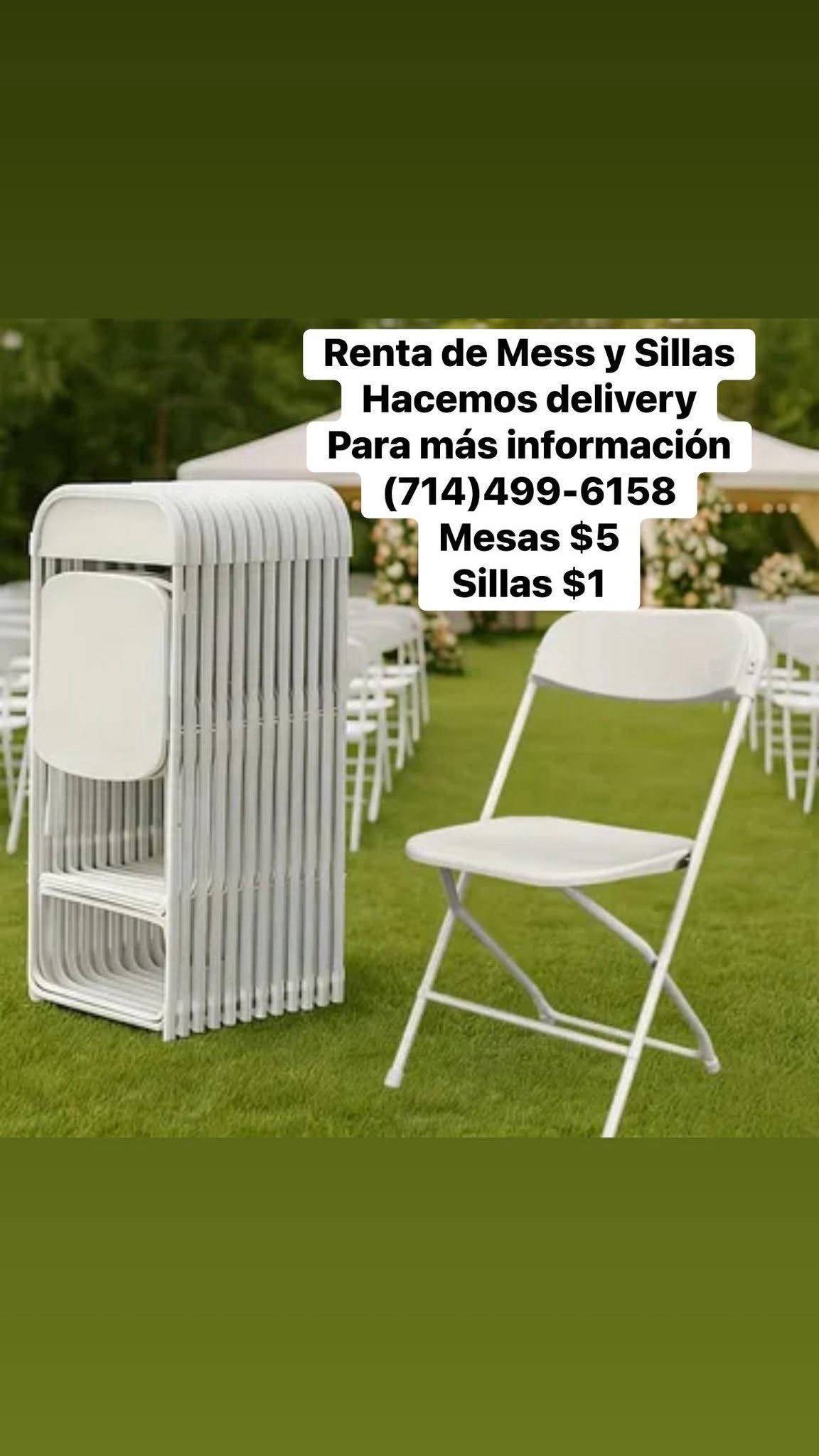Renta De Mesas Y Sillas