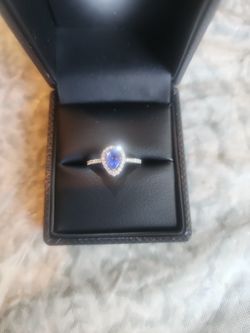 Diamond And Azurite Ring 14K