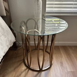 Champagne Gold Matching Round Tables 