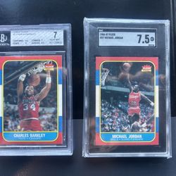 1986 Fleer Michael Jordan Rookie SGC 7.5 With Complete Set Barkley BGS 7