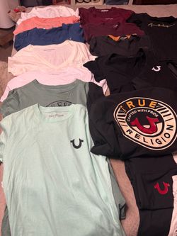 Tru religion gently used shirts/1 sweater/ 1 track suit