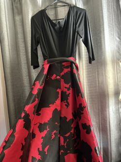 Vestido Rojo Con Negro Talla 12