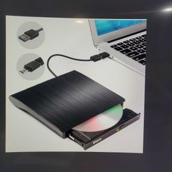 External DVD Drive 3.0 USB Type C/A Burner, Portable Back Up Computer