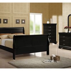 Sleigh bedroom set 4-piece Full size