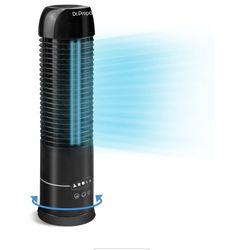 DR.PREPARE 16" Small Tower Fan, 3 Speeds with Timers, 70° Oscillating Fan for Indoors, Personal Desk Fans, Portable Bladeless Table Fans for Home, Off