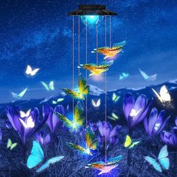 NEW Solar Wind Chimes, LED Butterflies, Color Changing, Indoor/Outdoor, Waterproof, Decorative, Great Gift!