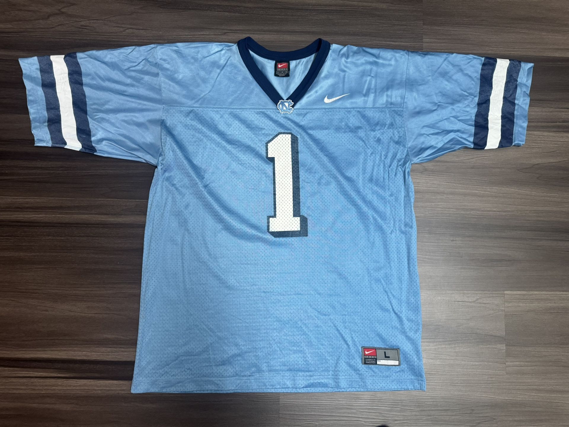Vintage Nike Team North Carolina UNC Tar Heels #1 NCAA Football Jersey Sz Large