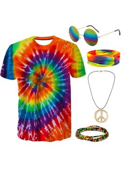 Hippie Costume Outfit size Medium for Men Women 60s 70s Costume Accessories