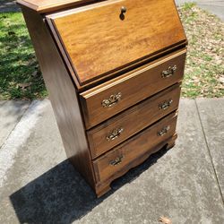 Vintage Colonial Maple Secretary Desk 