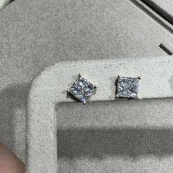 10k 1.20 Carat Diamond Square Studs 