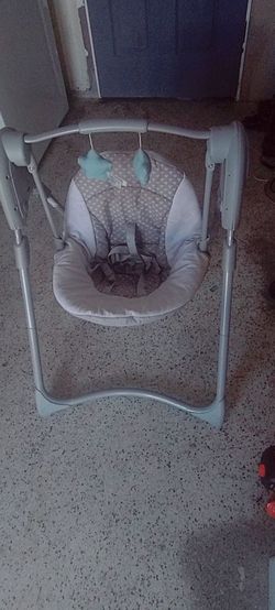 Baby Swing with Harness and Toy Bar