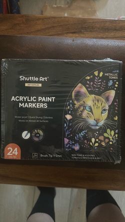Shuttle Art Acrylic Paint Markers 24 Metallic Colors