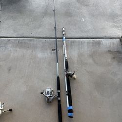 2 Fishing Pole - Berkley Big Game And Berkley Fusion With Reels