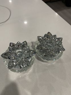 Small Glass Decorative Bowls With Flower Lid