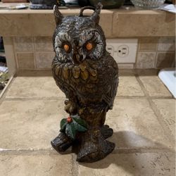 VTG 1980s Wax Owl Candle 7”