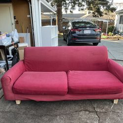 Wide Red Couch 
