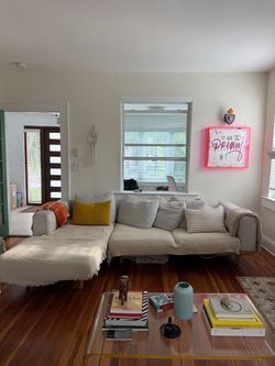 WestElm: Newport Sectional - Light Gray Sectional Sofa with Chaise