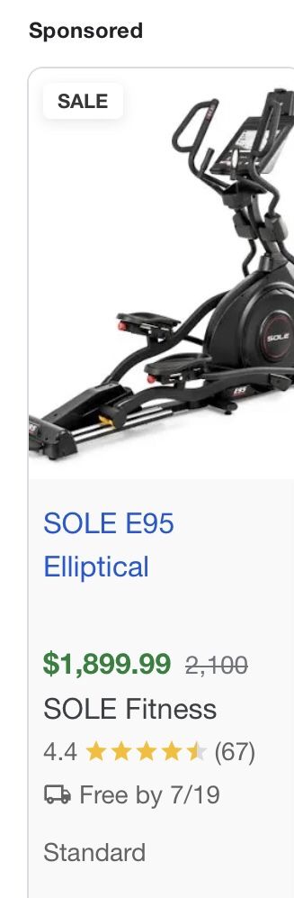 E95 Elliptical Sole One Year Old Bought For My Sister To Use After She Had Her Knee Replacement, And She Would Not Do It