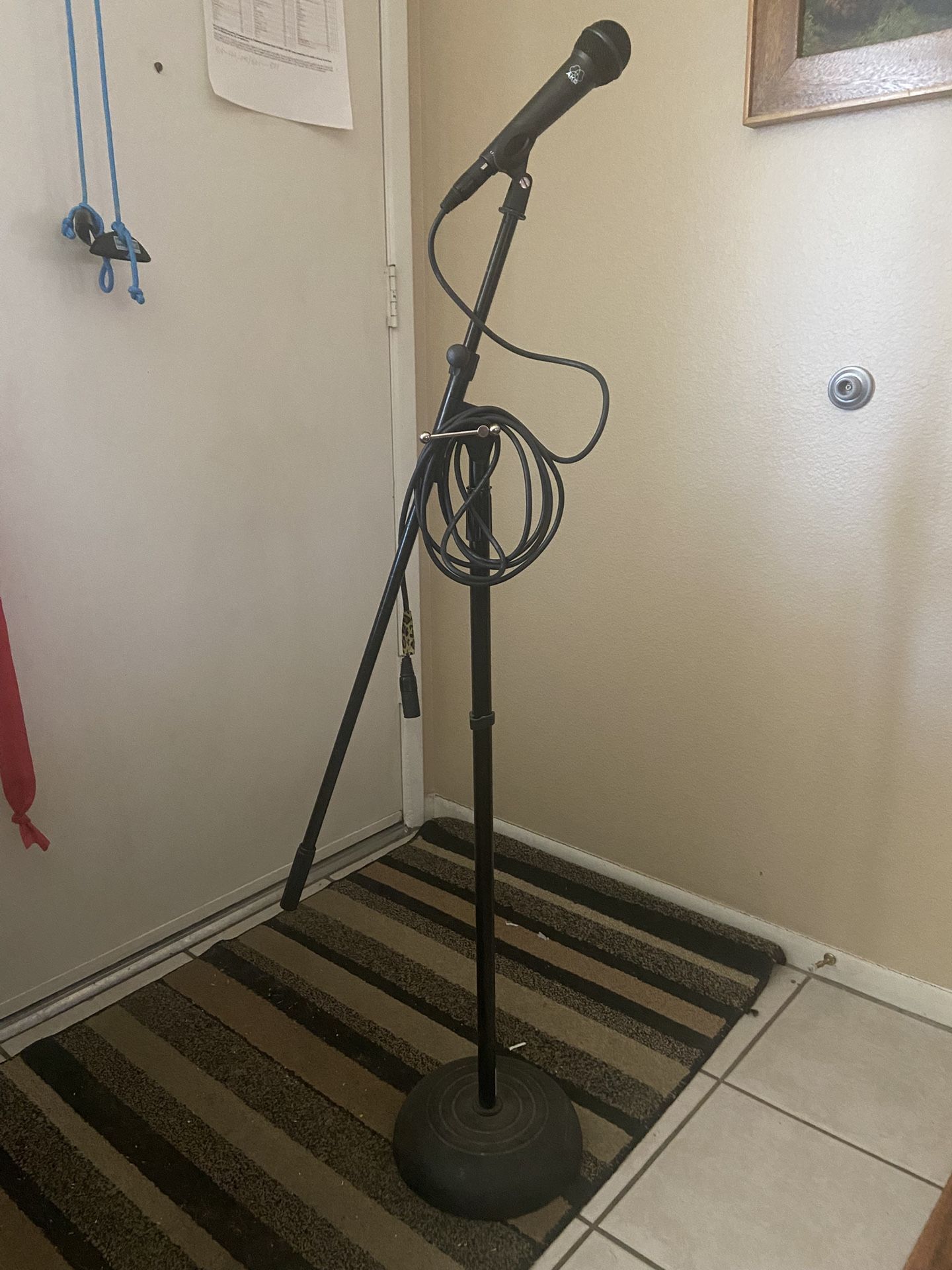 AKG microphone W/ Boom Stand & Mic cable