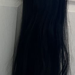 Long Straight Black Wig (New Never  Worn )
