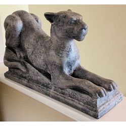 RARE Vtg MCM Vanguard Accents Grey Puma Lion Imperial Cat Ceramic Statue 