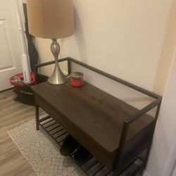 Storage Entry Bench And Lamp