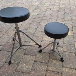  Drum Stools  1 Child 1 Adult and Antique  Monkey Stool 