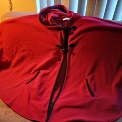 Women's LeModa Hooded Poncho With Pockets And Toggle Closure. One Size Fits Most