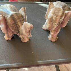 Marble Elephants Chip on Elephant Legs, Very Heavy Both $15