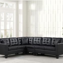 Logan PU Black Sectional 