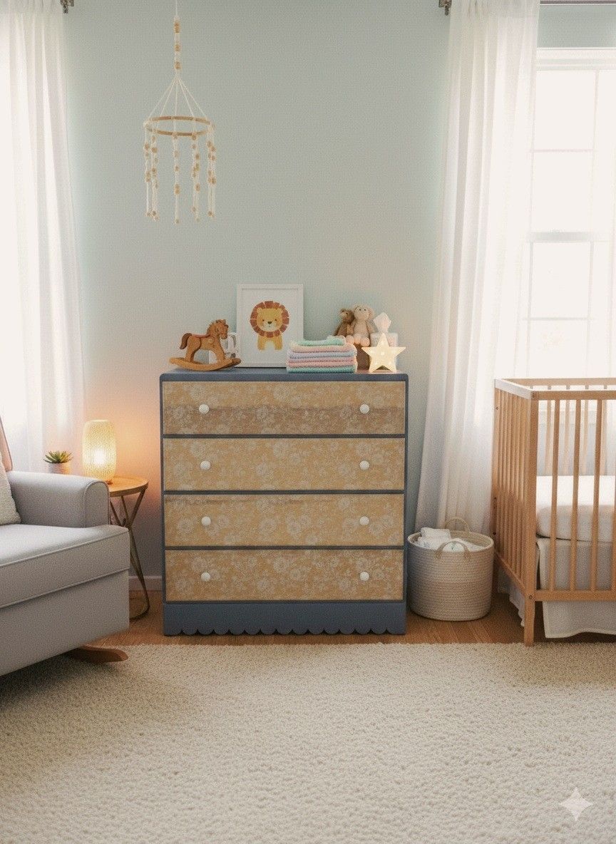 Solid Maple Vintage Chest Of Drawers Dresser