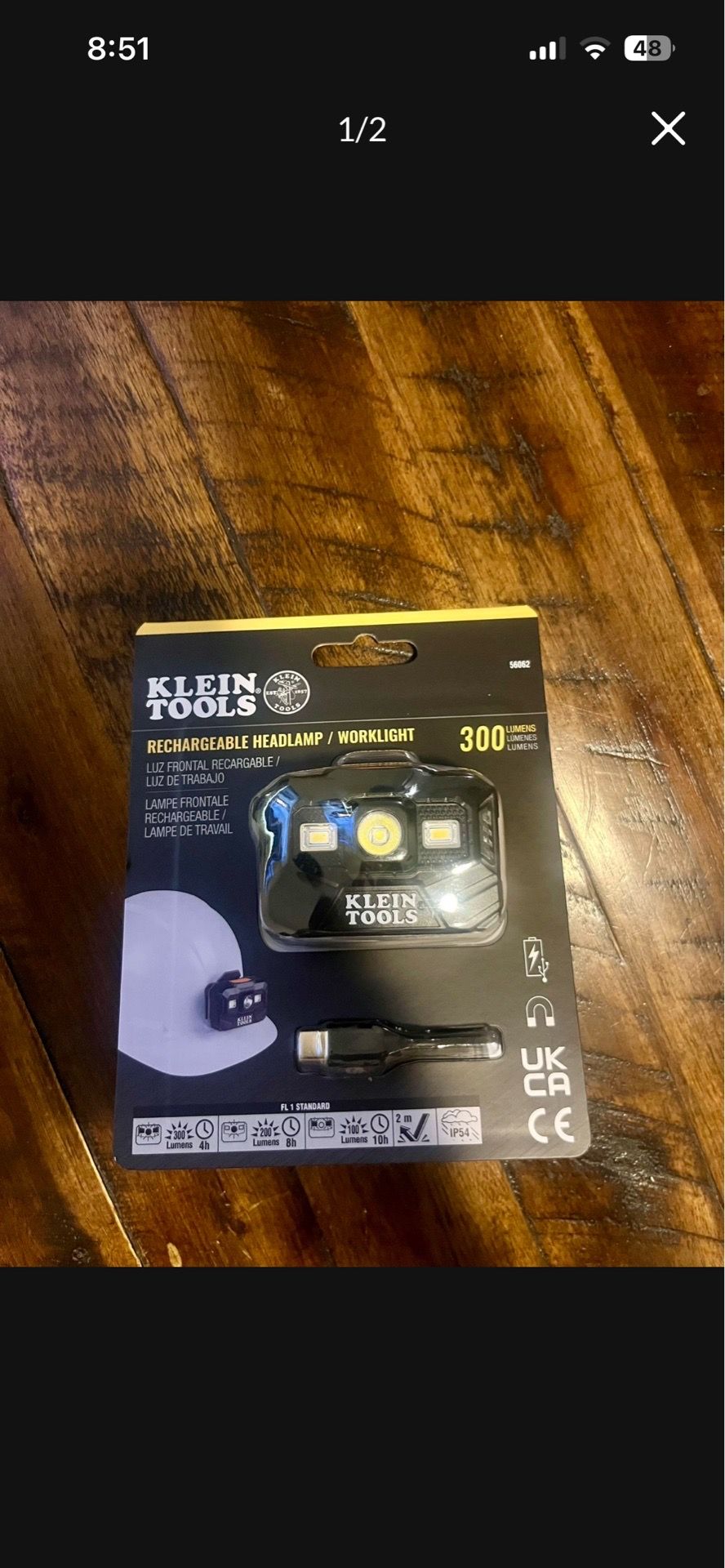 Klein Tools 56062 Rechargeable LED Headlamp