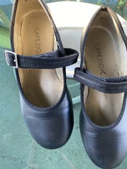 Cape zoo Black Top Little Girls Sz 1M Shoes Leather Upper Good Condition 