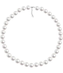 Pearl Necklace, Freshwater Shell Pearls Choker Necklaces, Sterling Silver Pearl Necklaces Strand in 18 Inch Length,