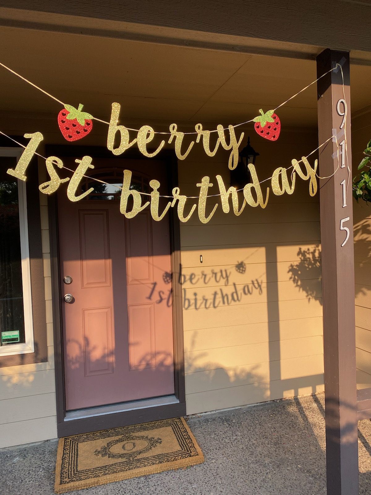 Berry First Birthday Banner