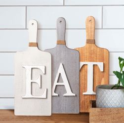 Hanging Eat Sign for Kitchen Wall Decor , 6" x 15"