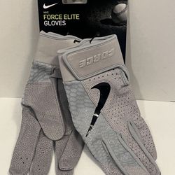 Nike Force Elite Baseball Batting Gloves Gray Men’s Size Large PGB64-088 New 