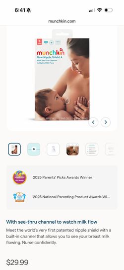 Brand new munchkin nipple shield size large