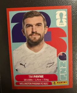 Tim Payne rare Red border World Cup sticker
