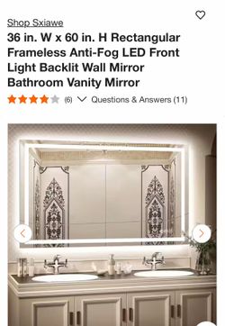 BRAND NEW IN BOX 60”x36” MIRROR WITH LED LIGHT