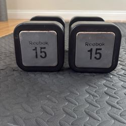 15 Lb Reebok Dumbbell Pair