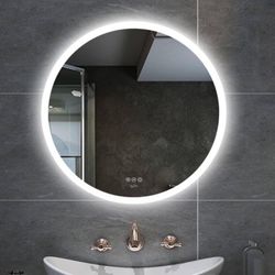 LED Bathroom Vanity Mirror for Wall - 28” x 28” Smart Memory LED Bathroom Mirror, Anti-Fog Touch Switch Smart Makeup Vanity Mirror with 6500k high Lum
