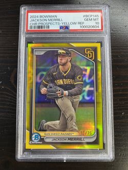Jackson Merrill 2024 Topps Bowman Chrome Yellow Refractor/75