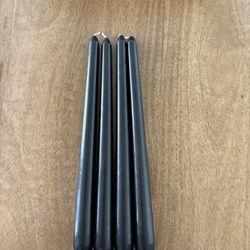 10 Pack Black Tapered Candles