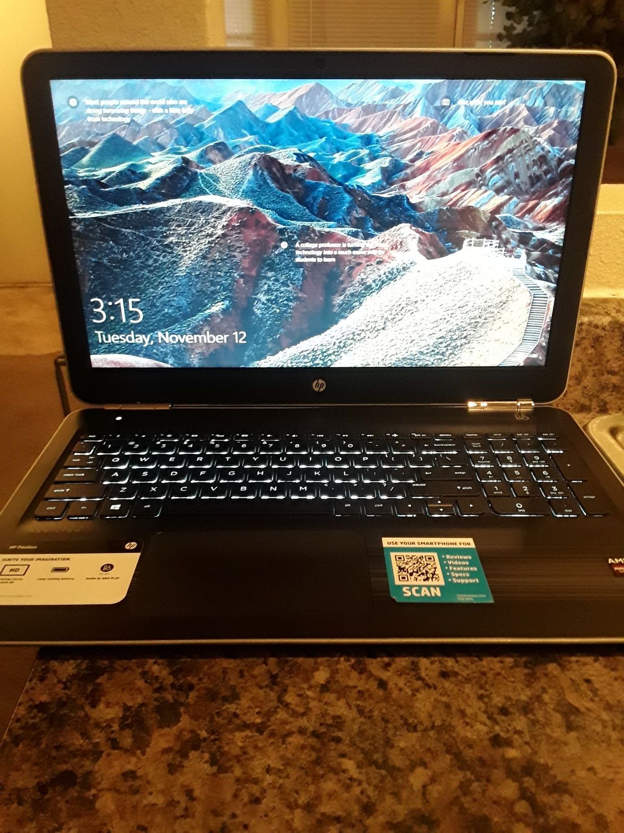 HP Pavilion 15" Notebook PC, Silver Laptop, 8GB RAM, 465GB HDD Storage, Very GOOD Condition, $200 obo