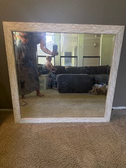 White farmhouse mirror