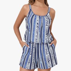 Summer Mae Swim Romper Women's One Piece Swimsuits with Pockets 2025 Blouson Modest Bathing Suits, Size 12