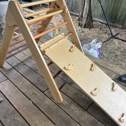 Wooden Climbing Structure, Pikler Triangle